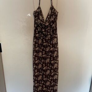 Halter brown bodycon dress